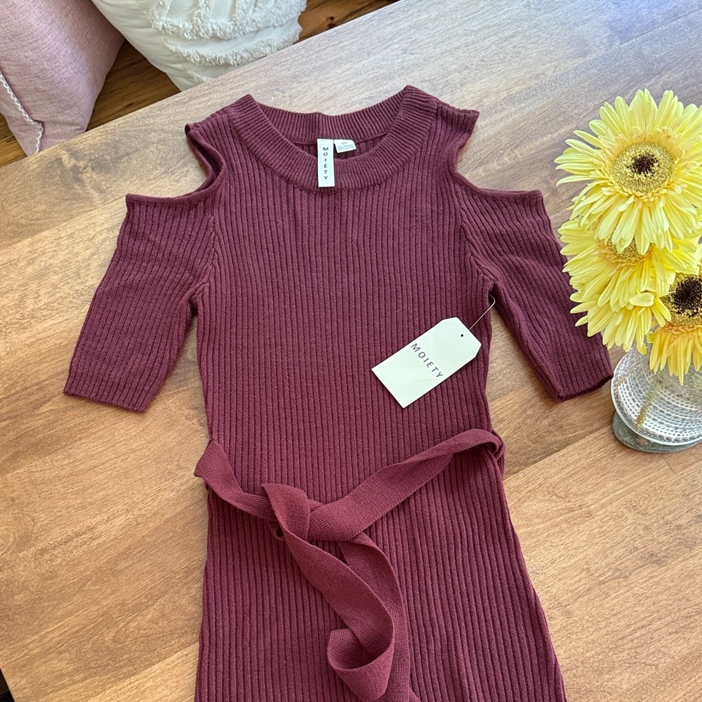Kids Burgundy Cold Shoulder Dress